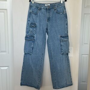 Y2K Banjara Women’s‎ High Waist Wide Leg Baggy Skater Fit Grunge Cargo Jeans 11